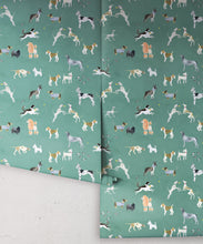 Load image into Gallery viewer, Doggies Wallpaper • Dog Wallpaper • Turquoise • Rolls