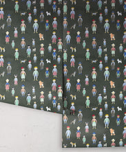 Load image into Gallery viewer, Paper Dolls wallpaper • Charcoal • Rolls