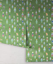 Load image into Gallery viewer, Paper Dolls wallpaper • Green • Rolls