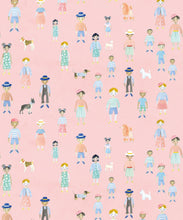 Load image into Gallery viewer, Paper Dolls wallpaper • Pink • Swatch