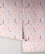 Load image into Gallery viewer, Paper Dolls wallpaper • Pink • Rolls