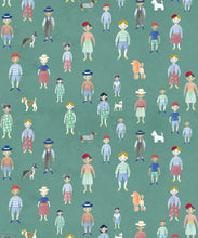 Load image into Gallery viewer, Paper Dolls wallpaper • Turquoise • Swatch