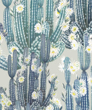 Load image into Gallery viewer, San Pedro Wallpaper Blue • Cactus Wallpaper • Succulents Wallpaper • Desert Wallpaper Swatch
