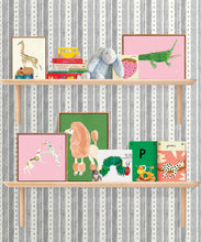 Load image into Gallery viewer, Star Stripe Wallpaper • Charcoal • Insitu