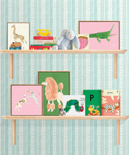 Load image into Gallery viewer, Star Stripe Wallpaper • Turquoise • Insitu