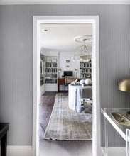 Load image into Gallery viewer, Candy Stripe Wallpaper • Striped Wallpaper • Black &amp; White Stripe Wallpaper • Kristin Jackson • @huntedinterior