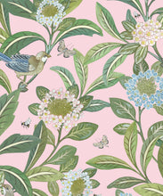 Load image into Gallery viewer, Summer Garden Wallpaper • Pink Wallpaper • Floral Wallpaper Swatch