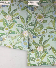 Load image into Gallery viewer, Summer Garden Wallpaper • Aqua Wallpaper • Floral Wallpaper Rolls