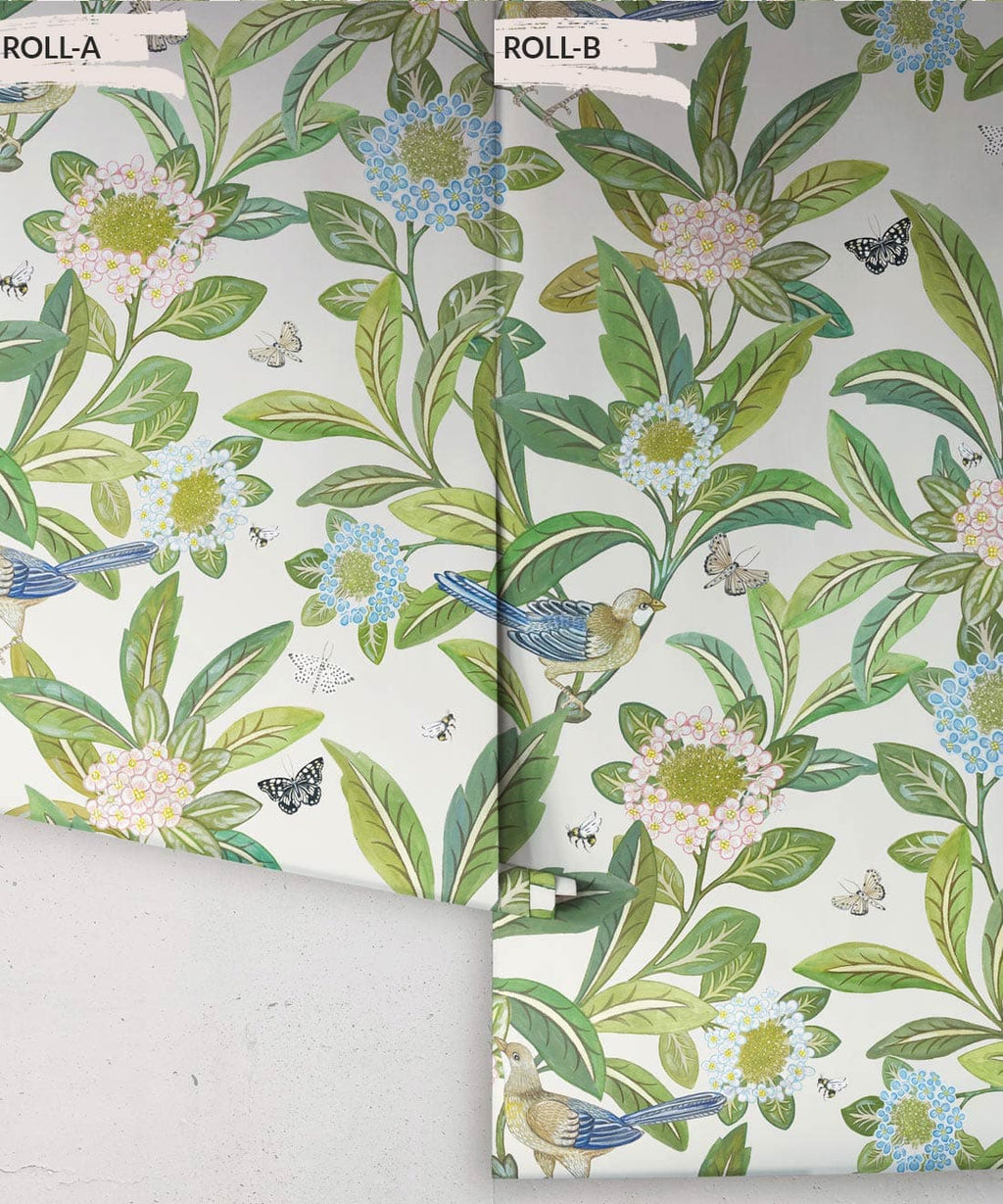 Summer Garden Wallpaper • Ivory Wallpaper • Floral Wallpaper Rolls