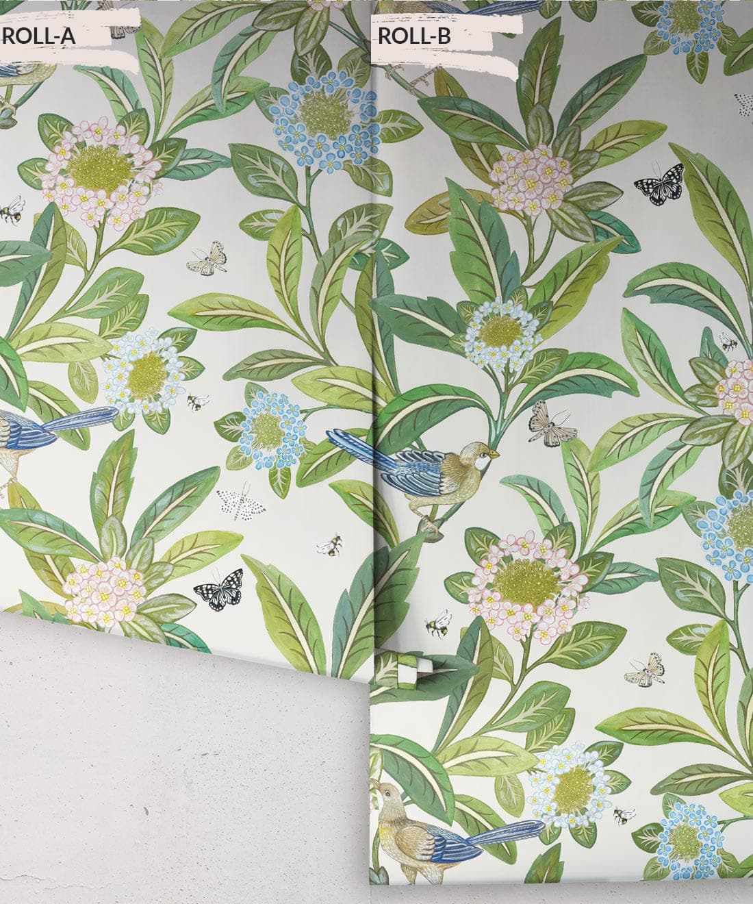 Summer Garden Wallpaper • Ivory Wallpaper • Floral Wallpaper Rolls