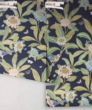 Load image into Gallery viewer, Summer Garden Wallpaper • Navy Wallpaper • Floral Wallpaper Rolls