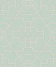 Load image into Gallery viewer, Trellis Wallpaper • Geometric Wallpaper • Mint Green Wallpaper • Swatch