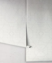 Load image into Gallery viewer, Trellis Wallpaper • Geometric Wallpaper • Beige Wallpaper • Rolls