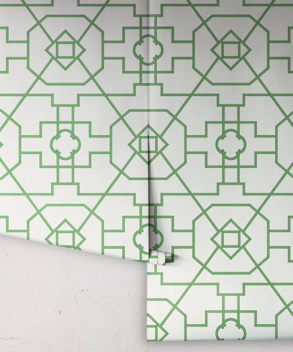 Trellis Wallpaper • Geometric Wallpaper • Ivory Wallpaper • Rolls