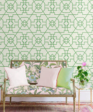 Load image into Gallery viewer, Trellis Wallpaper • Geometric Wallpaper • Ivory Wallpaper • Insitu