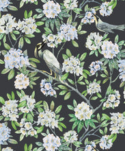Load image into Gallery viewer, Victoria Wallpaper • Floral Wallpaper • Charcoal Wallpaper • Swatch
