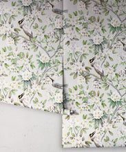 Load image into Gallery viewer, Victoria Wallpaper • Floral Wallpaper • Ivory Wallpaper • Rolls