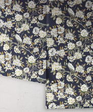 Load image into Gallery viewer, Victoria Wallpaper • Floral Wallpaper • Navy Wallpaper • Rolls