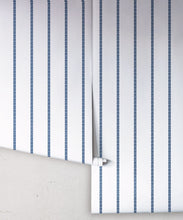 Load image into Gallery viewer, Chemin Wallpaper • Striped Wallpaper • Royal Blue • Rolls