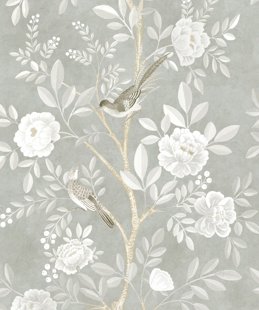 Chinoiserie Wallpaper • Floral Wallpaper • Bird Wallpaper • Magnolia • Linen • Swatch