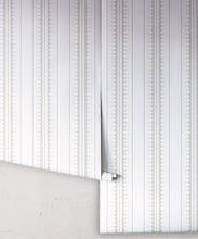 Load image into Gallery viewer, Coquille Wallpaper • Stripe and Scallop Wallpaper • Beige • Rolls