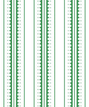 Load image into Gallery viewer, Coquille Wallpaper • Stripe and Scallop Wallpaper • Forest Green • Swatch