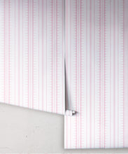 Load image into Gallery viewer, La Grand Coquille • Stripe and Scallop Wallpaper • Blush • Rolls