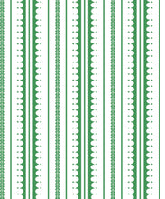 Load image into Gallery viewer, La Grand Coquille • Stripe and Scallop Wallpaper • Forest Green • Swatch
