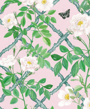 Load image into Gallery viewer, Treilage Wallpaper • Floral Wallpaper • Blush • Swatch