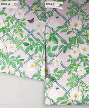 Load image into Gallery viewer, Treilage Wallpaper • Floral Wallpaper • Blush • Rolls
