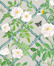 Load image into Gallery viewer, Treilage Wallpaper • Floral Wallpaper • Beige • Swatch