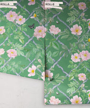 Load image into Gallery viewer, Treilage Wallpaper • Floral Wallpaper • Forest Green • Rolls