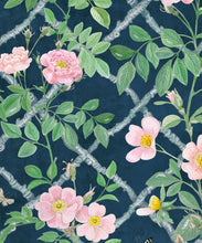 Load image into Gallery viewer, Treilage Wallpaper • Floral Wallpaper • Rose Pink • Swatch