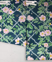 Load image into Gallery viewer, Treilage Wallpaper • Floral Wallpaper • Rose Pink • Rolls