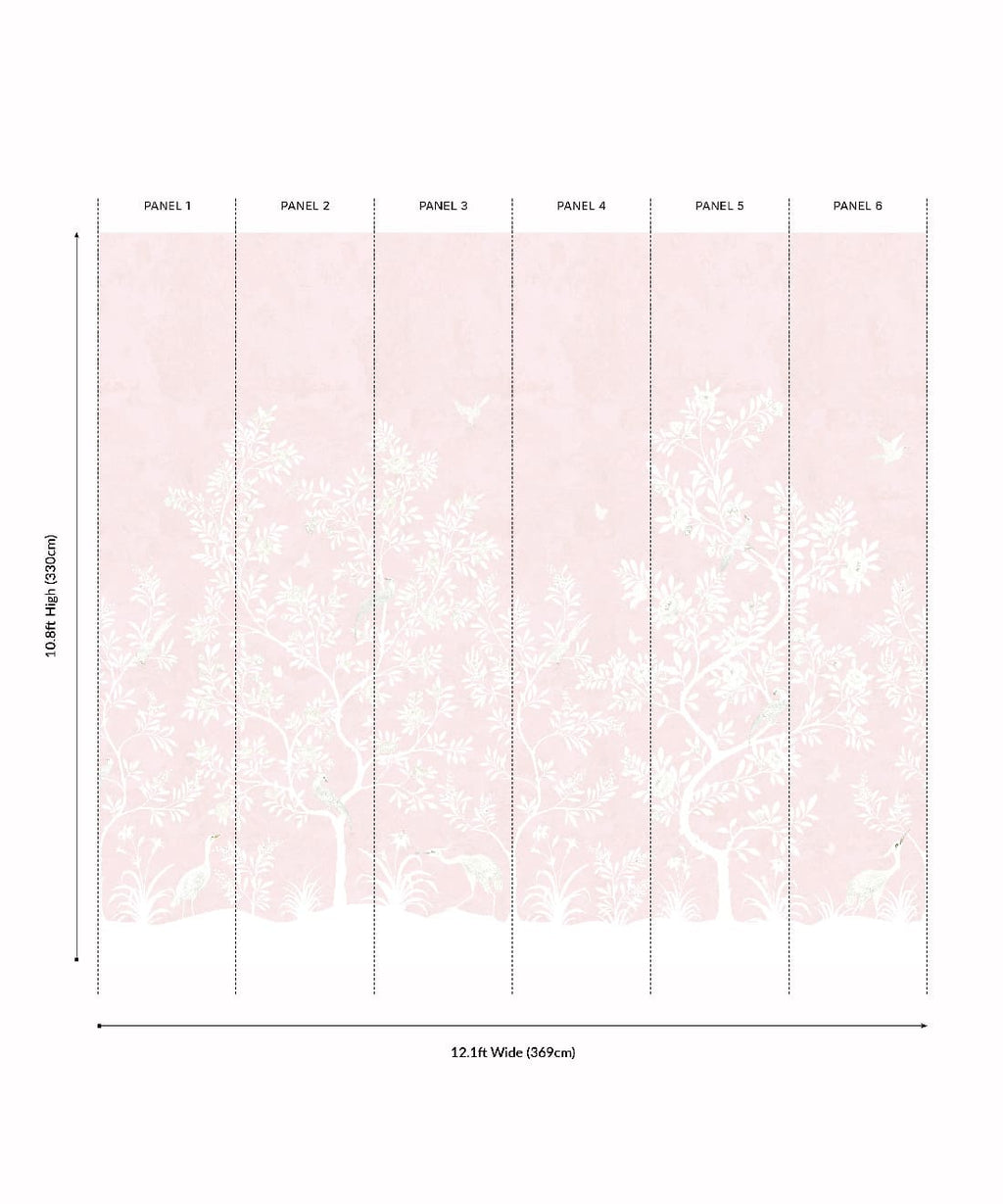 Grandiflora Mural - by Magnolia - Colourway: Rose - Panels