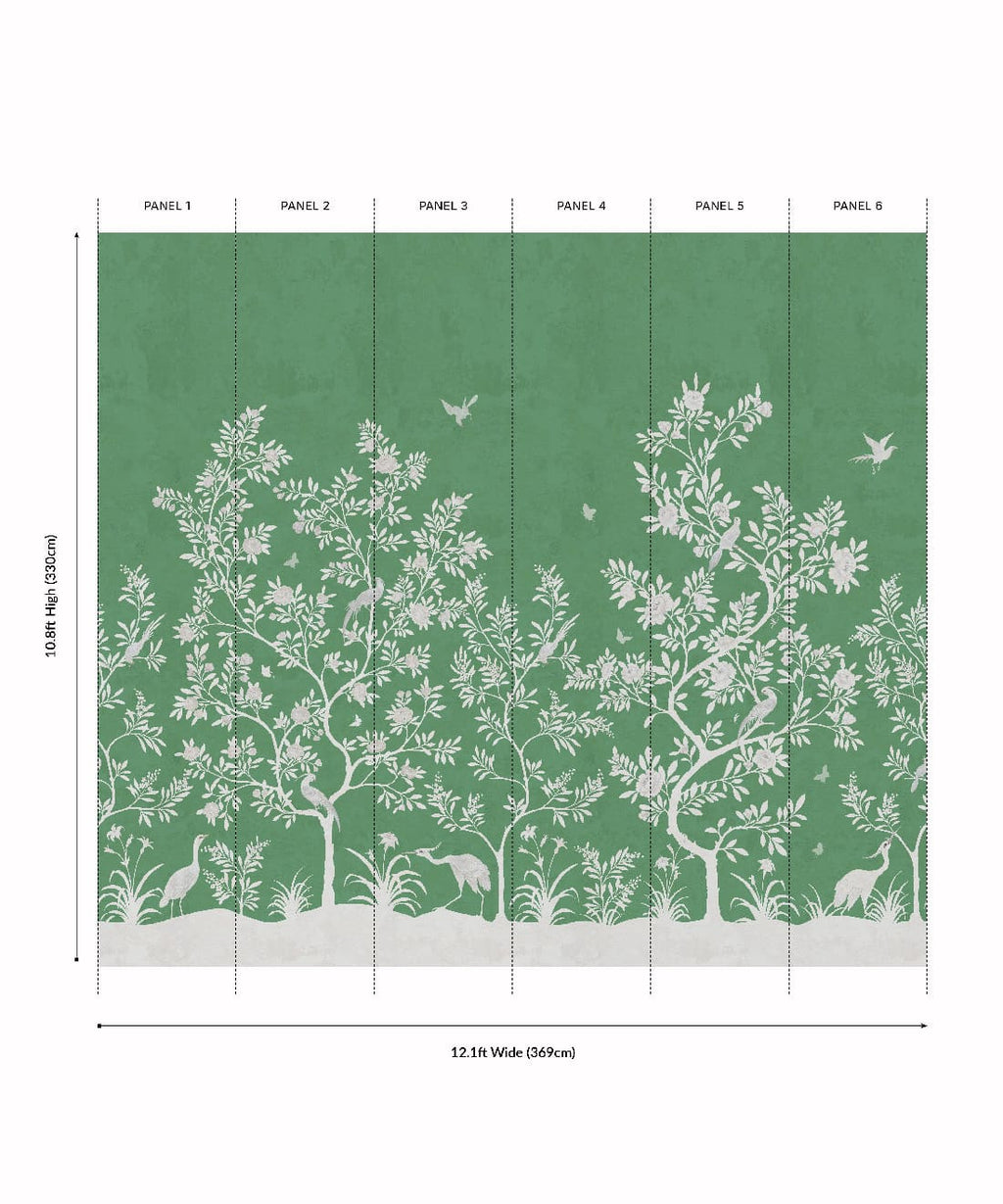Grandiflora Mural - by Magnolia - Colourway: Vert - Panels