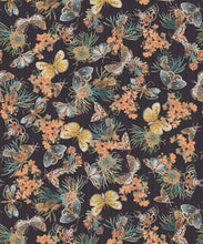 Load image into Gallery viewer, Moth Wallpaper • Eloise Short • Vintage Floral Wallpaper • Granny Chic Wallpaper • Grandmillennial Style Wallpaper • Night • Swatch