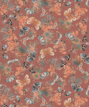 Load image into Gallery viewer, Moth Wallpaper • Eloise Short • Vintage Floral Wallpaper • Granny Chic Wallpaper • Grandmillennial Style Wallpaper • Rosewood • Swatch
