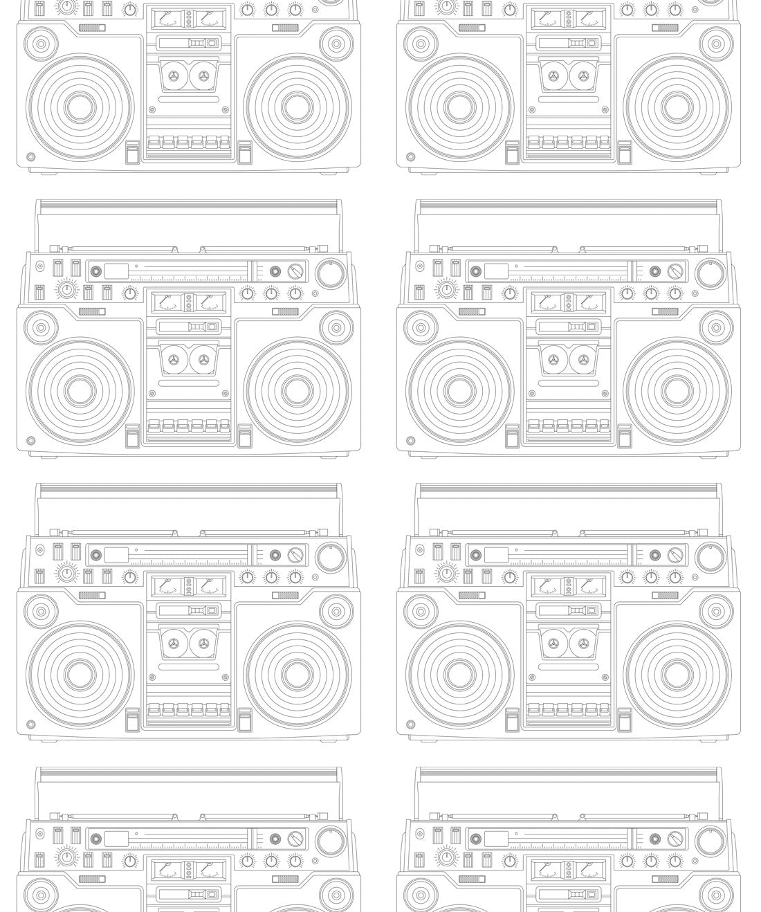 Boom Box White Wallpaper