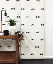 Load image into Gallery viewer, Bow- Ties and Mustaches is a hipster wallpaper