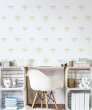 Load image into Gallery viewer, Gold Diamonds Wallpaper in white