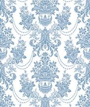 Load image into Gallery viewer, Imperial Wallpaper Dusk Blue is a classic damask wallpaper