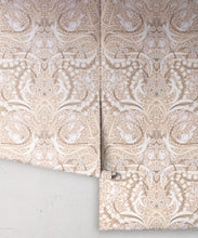 Load image into Gallery viewer, Bellbirds &amp; Iris Wallpaper • Caffe Latte • Rolls