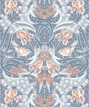 Load image into Gallery viewer, Bellbirds &amp; Iris Wallpaper • Dusty Blue • Swatch