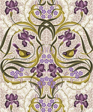 Load image into Gallery viewer, Bellbirds &amp; Iris Wallpaper • French Lavender • Swatch