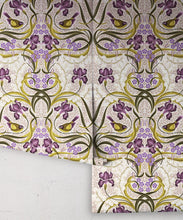 Load image into Gallery viewer, Bellbirds &amp; Iris Wallpaper • French Lavender • Rolls