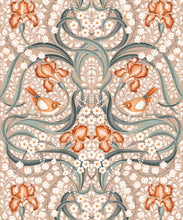 Load image into Gallery viewer, Bellbirds &amp; Iris Wallpaper • Pistachio • Swatch