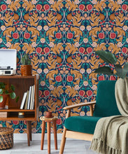 Load image into Gallery viewer, Figs &amp; Strawberries Wallpaper • Botanical Fruit Wallpaper • Imperial • Insitu