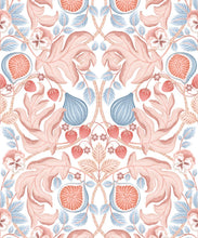 Load image into Gallery viewer, Figs &amp; Strawberries Wallpaper • Botanical Fruit Wallpaper • Light • Swatch