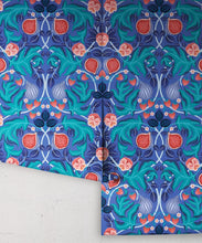 Load image into Gallery viewer, Figs &amp; Strawberries Wallpaper • Botanical Fruit Wallpaper • Medium Blue • Roll